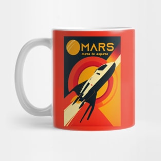 Mars Adventure Vintage Travel Poster Mug